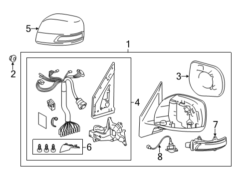 2017 Toyota Land Cruiser Outside Mirrors Diagram