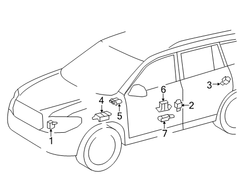 2014 Toyota Highlander Air Bag Components Diagram 2 - Thumbnail