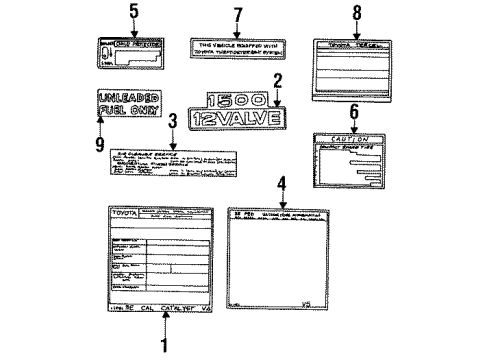 1993 Toyota Tercel Information Labels Diagram