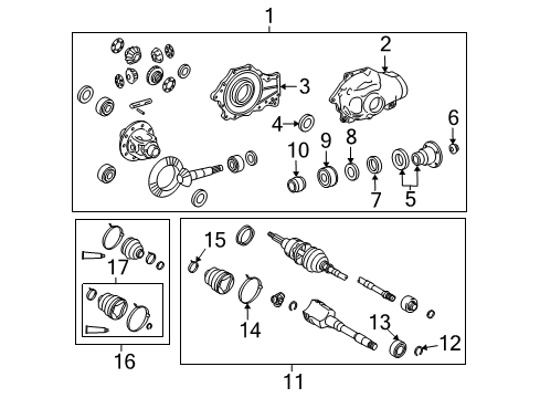 Ring, Hole Snap (For Differential Shaft) Diagram for 90521-29002