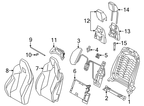 2024 Toyota GR Supra Driver Seat Components Diagram