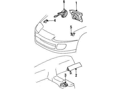 1997 Toyota Supra Air Bag Components Diagram