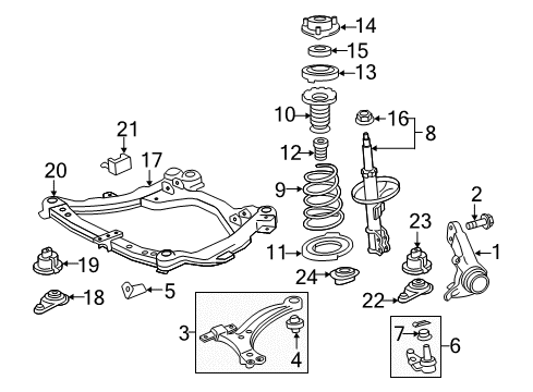 2012 Toyota Camry Control Arm, Lower Driver Side Diagram for 48069-06160