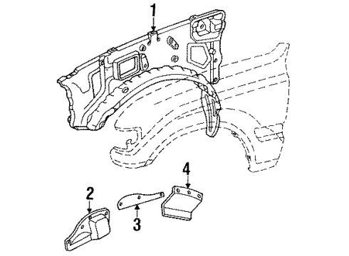 1992 Toyota Land Cruiser Fender - Inner Components Diagram