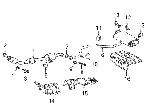 2018 Toyota C-HR Exhaust Components Diagram