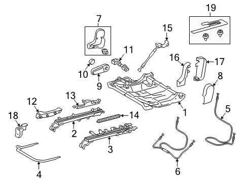 Plate, Rear Seat Back Lock, Passenger Side Diagram for 72607-60170