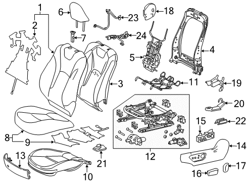 2021 Toyota Prius AWD-e Power Seats Diagram