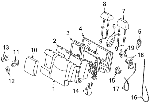 Frame Sub-Assembly, Rear Seat Back, Driver Side Diagram for 71018-60310