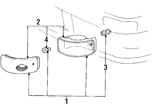 1993 Toyota Celica Park & Signal Lamps Diagram