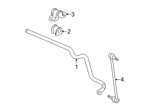 2000 Toyota Solara Stabilizer Bar & Components - Front Diagram