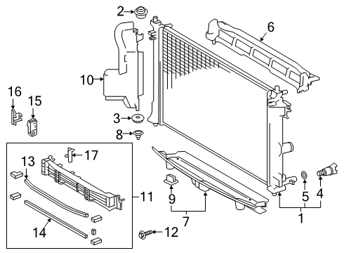 2022 Toyota Corolla Radiator & Components Diagram