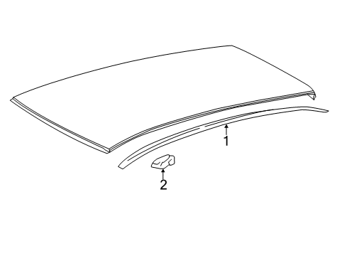 2012 Toyota Yaris Exterior Trim - Roof Diagram