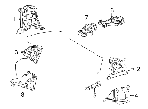 2022 Toyota Corolla Engine & Trans Mounting Diagram 2 - Thumbnail