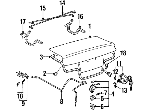 1996 Toyota Paseo Trunk Diagram