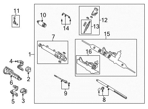 2002 Toyota Corolla Steering Gear Diagram for 44250-02020