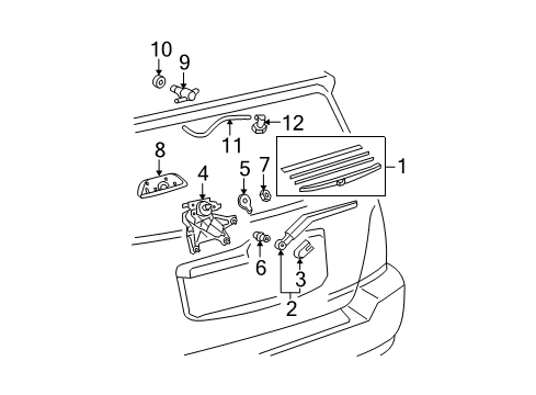 2009 Toyota Highlander Lift Gate - Wiper & Washer Components Diagram