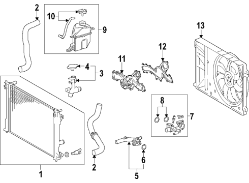 2022 Toyota Camry Cooling System, Radiator, Water Pump, Cooling Fan Diagram 5 - Thumbnail