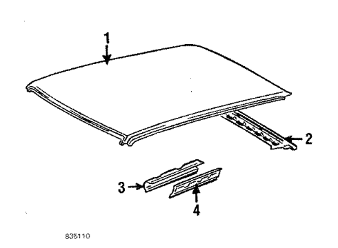 1984 Toyota Tercel Channel, Rear Passenger Side Diagram for 61267-16040