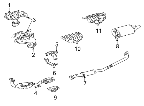 Stay, Exhaust Pipe Support Diagram for 17568-20080