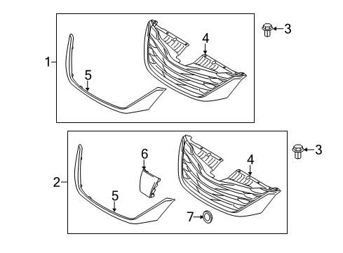 2012 Toyota Sienna Grille & Components Diagram
