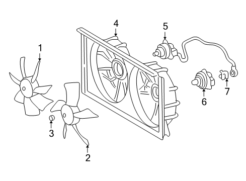 2003 Toyota MR2 Spyder Cooling System, Radiator, Water Pump, Cooling Fan Diagram 1 - Thumbnail