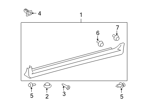 2012 Toyota Matrix Exterior Trim - Pillars, Rocker & Floor Diagram