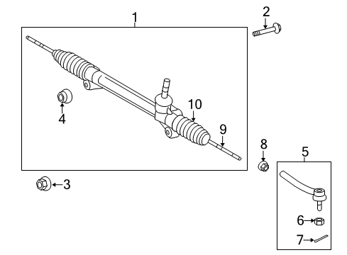 2014 Toyota Highlander Tie Rod Boot Diagram for 45535-49035
