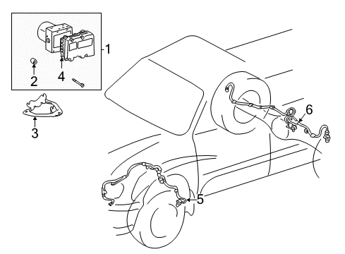 2005 Toyota Sequoia ABS Components Diagram