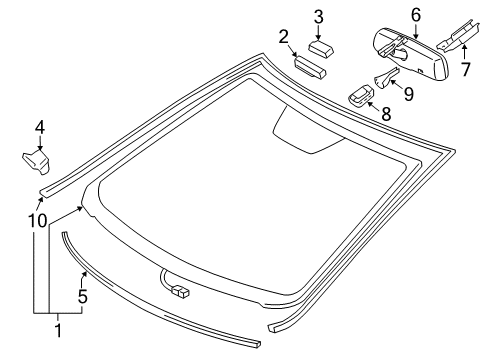 2014 Toyota Camry Mirror Inside, Rear Inner Diagram for 87810-06140