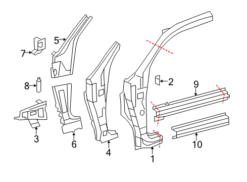2014 Toyota Tundra Hinge Pillar, Rocker Diagram 3 - Thumbnail