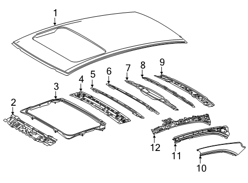 2022 Toyota Camry Roof & Components Diagram