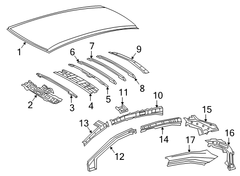 2020 Toyota Corolla Roof & Components Diagram 2 - Thumbnail
