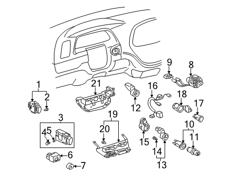 2004 Toyota Tundra A/C & Heater Control Units Diagram