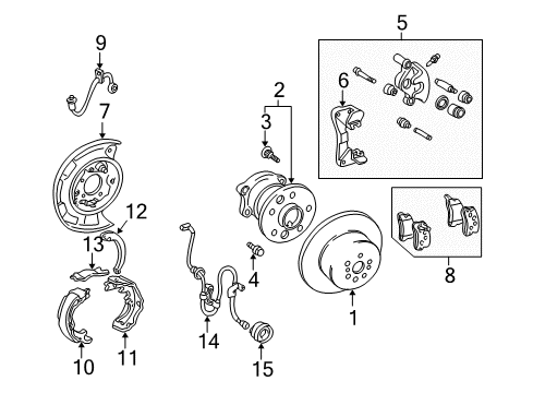 Strut, Parking Brake Shoe, Driver Side Diagram for 47614-20010