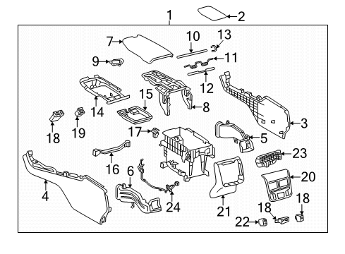 2020 Toyota Avalon Center Console Diagram