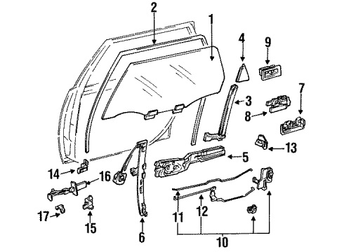 1993 Toyota Camry Door & Components Diagram