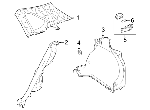 2022 Toyota Corolla Cross Interior Trim - Quarter Panels Diagram