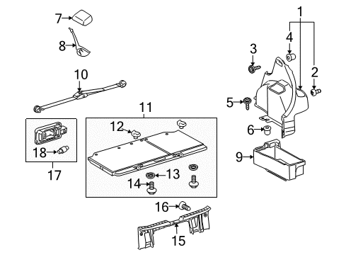 2009 Toyota Yaris Interior Trim - Rear Body Diagram