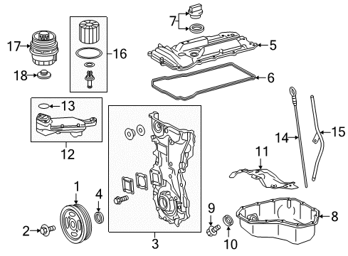 Pan Sub-Assembly, Oil Diagram for 12101-36050