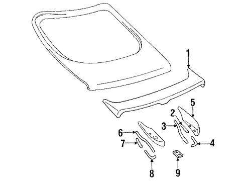 1993 Toyota Celica Lift Gate - Spoiler Diagram