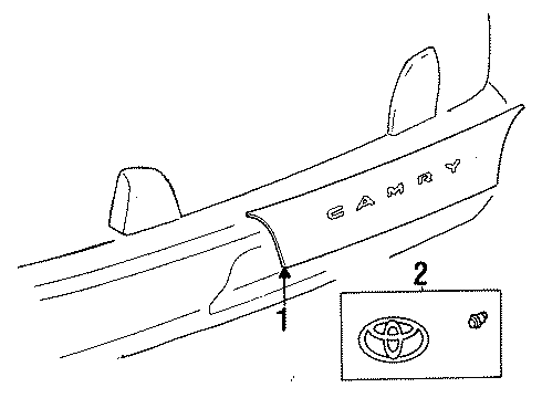 1993 Toyota Camry Exterior Trim - Trunk Lid Diagram