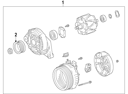 2013 Toyota RAV4 Alternator Diagram for 27060-0V140
