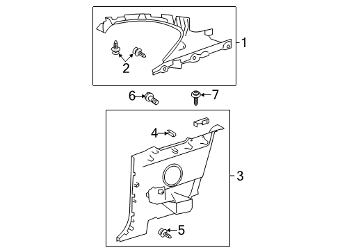 2013 Scion tC Interior Trim - Quarter Panels Diagram