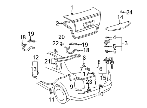 2004 Toyota Echo Trunk Diagram