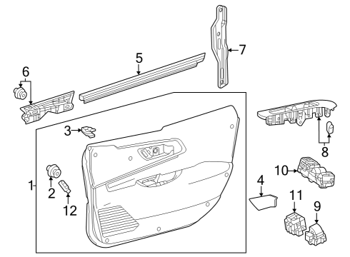 2023 Toyota Prius AWD-e Interior Trim - Front Door Diagram