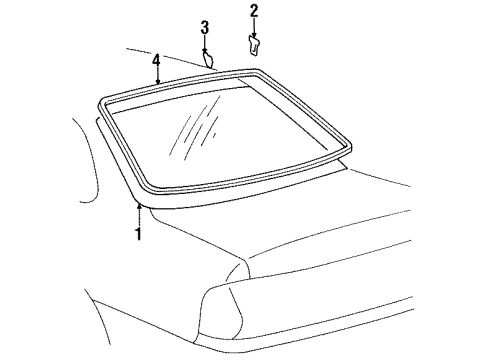 1999 Toyota Avalon Back Glass, Reveal Moldings Diagram