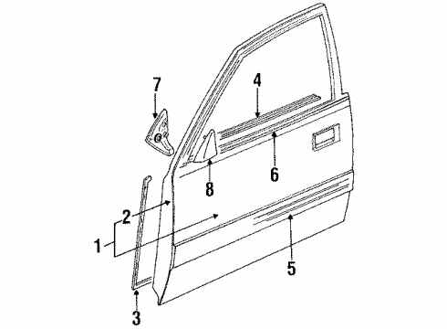 1993 Toyota Celica Door & Components Diagram