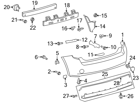 2015 Scion xB Rear Bumper Diagram