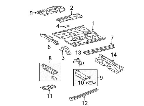 2007 Toyota Camry Pillars, Rocker & Floor - Floor & Rails Diagram 4 - Thumbnail