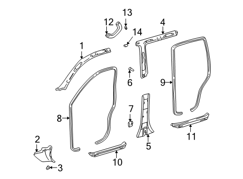 Plug, Front Assist Grip, Passenger Side Diagram for 74615-60030-A1